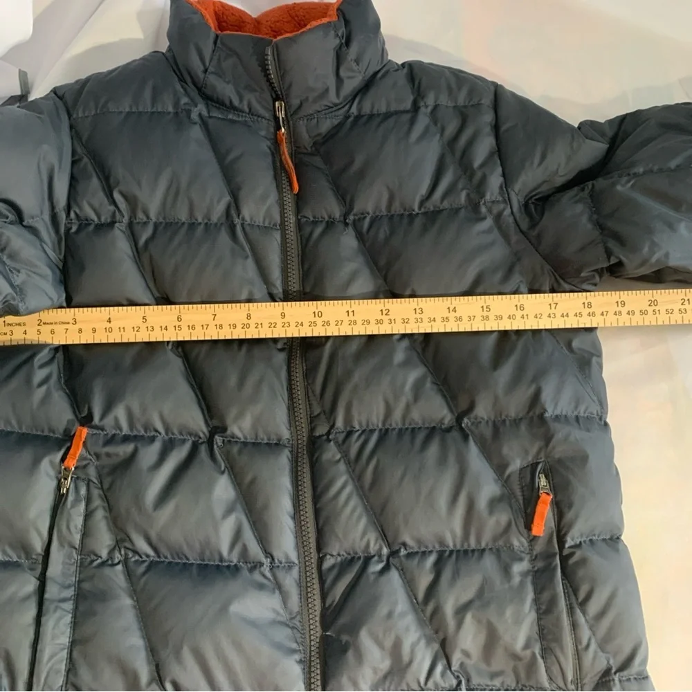 L.L. Bean Downtek Jacket Navy Blue Orange Kids Medium 10-12 Unisex